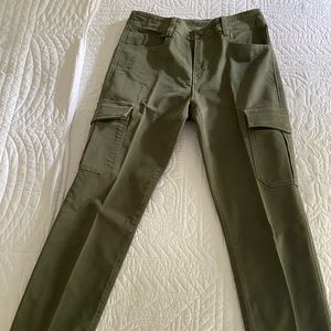 Vince army green high waisted cargo pants.